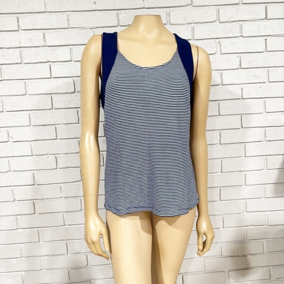 Banana Republic Women’s Navy & White Tank Top Full Back Zipper - Picture 1 of 6